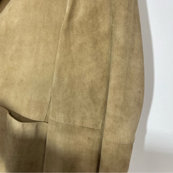 Anthropologie Jackett…etc. Genuine Suede Leather Open Front Jacket Blazer Boho M - Picture 10 of 16